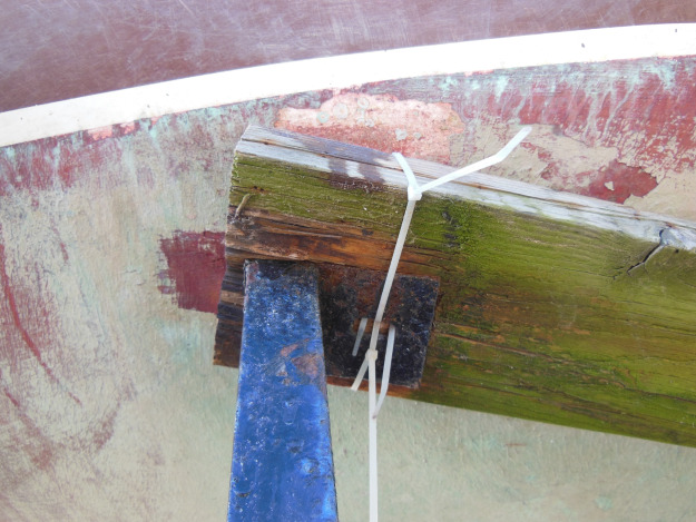 BEFORE - hanging on by a Zip-Tie