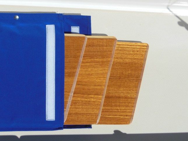 Each crib board slides into its own compartment to protect the varnish