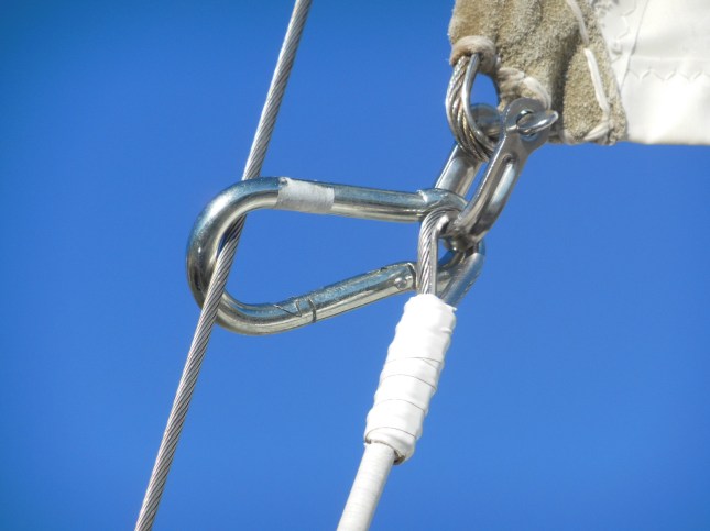 Top of pennant clipped to the forestay