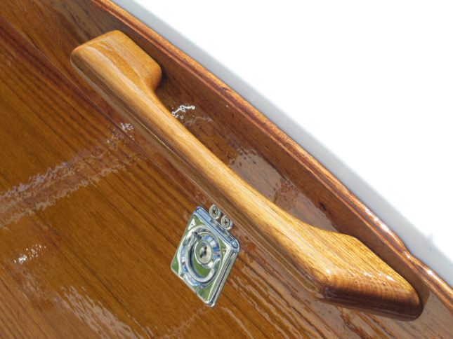 Original hasp lock replaced with a cylinder lock and lift ring