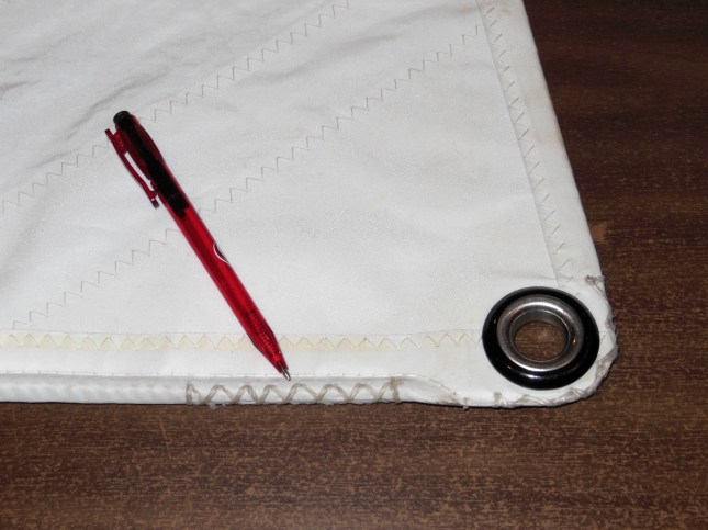 BEFORE - Original bolt rope whipping