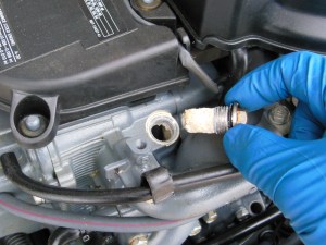 Sacrificial anode in the water jacket of the engine block